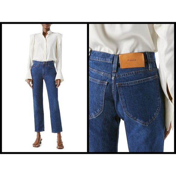 💕FRAME💕 Le Italien High Waist Ankle Straight Leg Jeans ~ Vintage Blue 27 - Picture 1 of 17